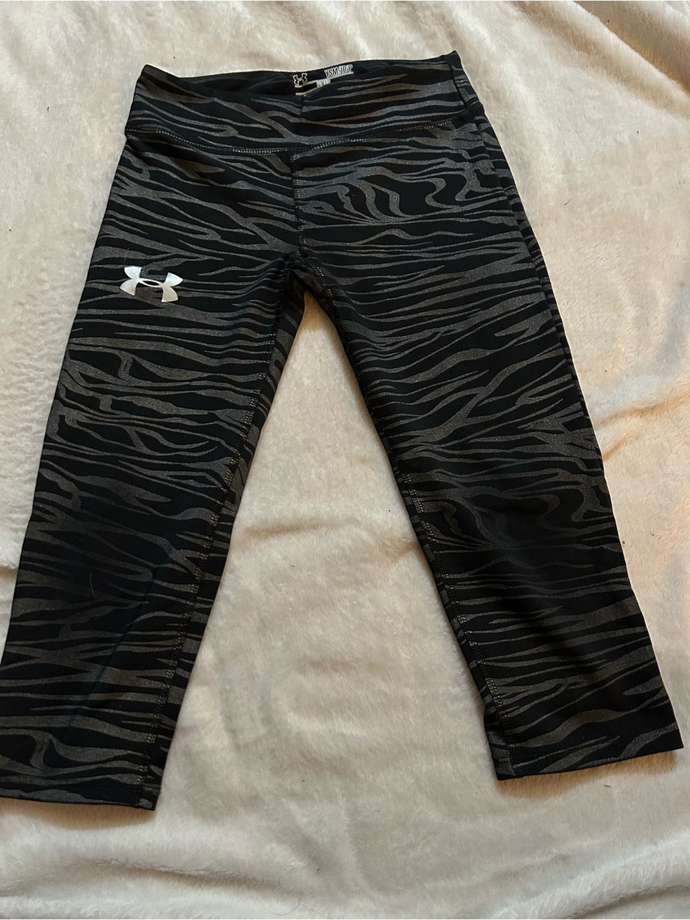 Under Armour Black & Gray Zebra Capri Leggings for Kids